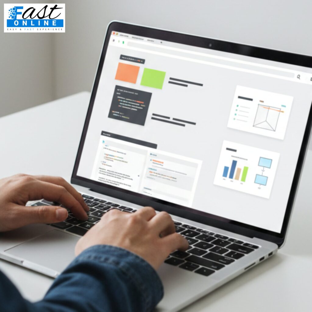 Guy Working on laptop & Do Website Development in the Company Of New York City